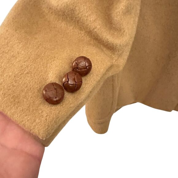 Pebble Beach California Men’s Wool Camel Coat with Wood Buttons Size S - Picture 2 of 7